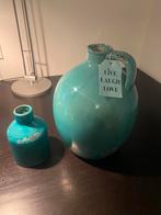 Mooie keramieke vazen, turquoise, Ophalen, Overige kleuren, Aardewerk of Porselein, Zo goed als nieuw