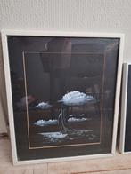 Twee ingelijste tekeningen, Antiek en Kunst, Ophalen