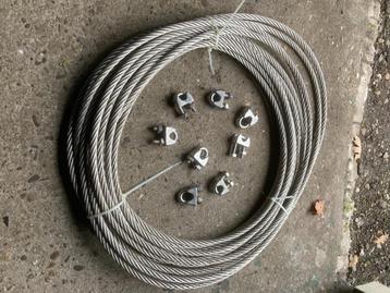 RVS staalkabel circa 25 meter beschikbaar voor biedingen