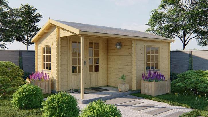 Blokhut - Tuinhuis Johan | 34 mm | vuren onbehandeld, Hobby en Vrije tijd, Overige Hobby en Vrije tijd, Nieuw, Verzenden