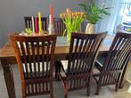 Prachtige vintage tafel met 6 stoelen, Ophalen, Zo goed als nieuw, 4 tot 6 stoelen