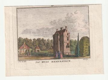 Het Huis Remmerstein kleine ingekleurde gravure Spilman beschikbaar voor biedingen