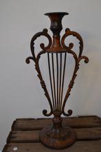 Gietijzeren "harp" kandelaar, Bruin, 25 tot 50 cm, Ophalen of Verzenden, Zo goed als nieuw