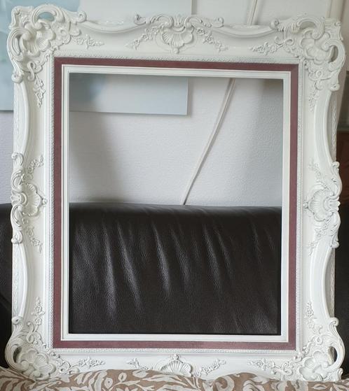 Lijst, groot, hout, créme, h 83 - br 73 cm. d 7 cm, Huis en Inrichting, Woonaccessoires | Lijsten, Gebruikt, 75 cm of meer, 50 tot 75 cm