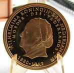 **  penning Wilhelmina 1880 - 1962 - Plated Gold  **, Verzenden, Goud, Nederland