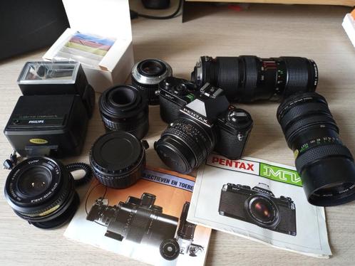 Pentax MV ~ zeer complete set, Audio, Tv en Foto, Fotocamera's Analoog, Gebruikt, Spiegelreflex, Pentax, Ophalen of Verzenden