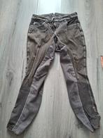 HKM bruin/grijze paardrijbroek leren zitvlak en glitters, Dieren en Toebehoren, Paardrijkleding, Dressuur, Zo goed als nieuw, Dames