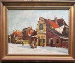 Een Nederlands dorp in de winter, Antiek en Kunst, Kunst | Schilderijen | Klassiek, Ophalen of Verzenden