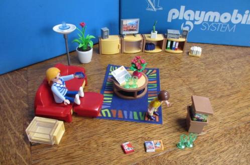 huis huisinrichting poppenhuis 4282 huiskamer bank aquarium, Kinderen en Baby's, Speelgoed | Playmobil, Zo goed als nieuw, Complete set