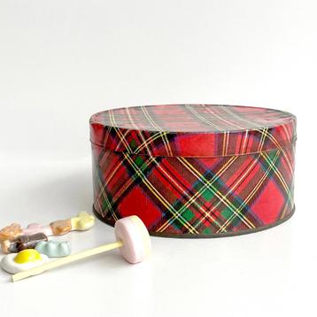 vintage schots geruit BLIK rode ruit fifties Mid Century  beschikbaar voor biedingen