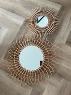 Grote en middel grote rotan spiegel, Huis en Inrichting, Woonaccessoires | Spiegels, Ophalen, Nieuw, Rond