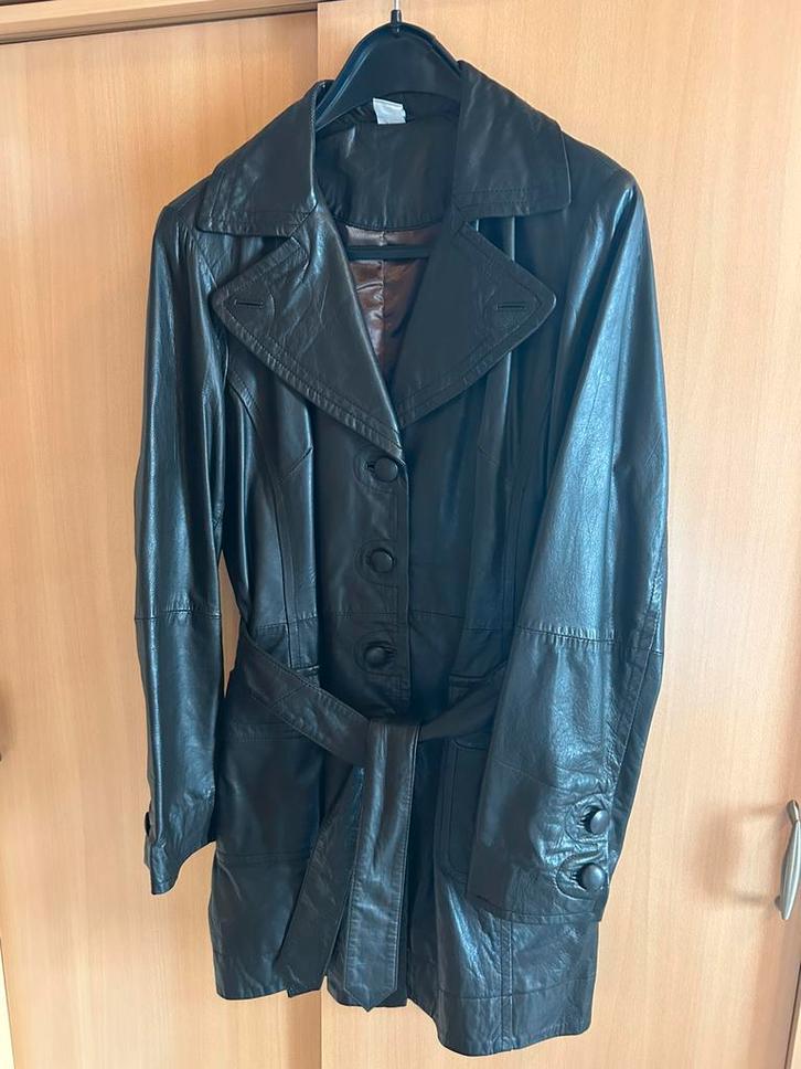 Dames Jas, van echt zacht Leder, Kleding | Dames, Jasjes, Kostuums en Pakken, Zo goed als nieuw, Jasje, Maat 42/44 (L), Bruin