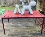 HAY tafel in gepoedercoat staal. 145 x 74 cm Iron Red, Tuin en Terras, Tuintafels, Ophalen, Zo goed als nieuw, Rechthoekig, Metaal