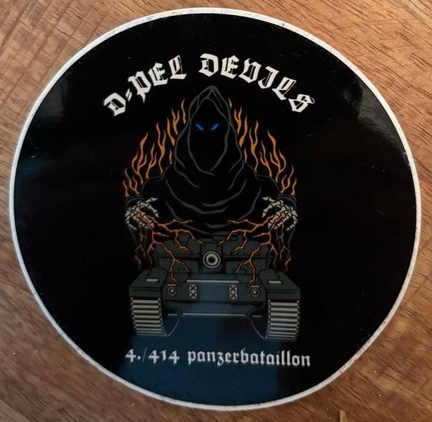 Stikker. D Peloton 4e Eskadron 414 tankbataljon cavalerie, Ophalen of Verzenden, Landmacht, Nederland