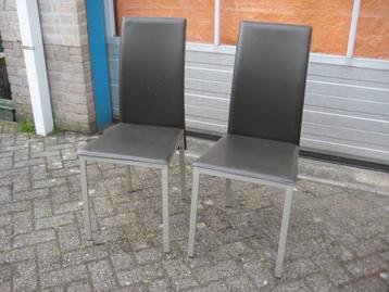 6x KEUKENSTOEL - eethoek stoel van metaal en kunstleer