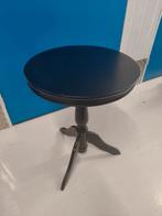 Wijntafel zwart 50 cm, Huis en Inrichting, Tafels | Bijzettafels, Minder dan 55 cm, Gebruikt, Rond, Hout