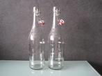 2 glazen beugelflessen 0,75 cl. 30 cm. hoog., Ophalen of Verzenden, Zo goed als nieuw