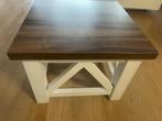 Whitewash salontafel met teak bovenblad TEAB, Huis en Inrichting, Tafels | Salontafels, Gebruikt, 100 tot 150 cm, Minder dan 50 cm