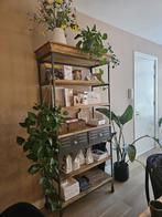 Industrial look vitrine kast met mangohout, Ophalen, Gebruikt, 1 of 2 laden, 50 tot 100 cm