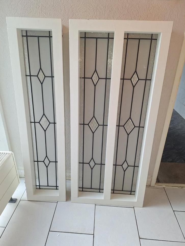 Mooie glas-in-lood ramen, Huis en Inrichting, Woonaccessoires | Kamerschermen, Gebruikt, Ophalen