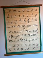 Vintage Schoolplaat Schrijfletters ABC, Antiek en Kunst, Antiek | Schoolplaten, Ophalen of Verzenden, Overige thema's
