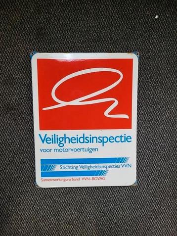 Emaille reclamebord veiligheidinspectie/garage/bovag/mancave beschikbaar voor biedingen