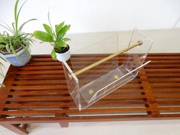 retro vintage lectuurbak jaren80 kunststof plexiglas messing beschikbaar voor biedingen