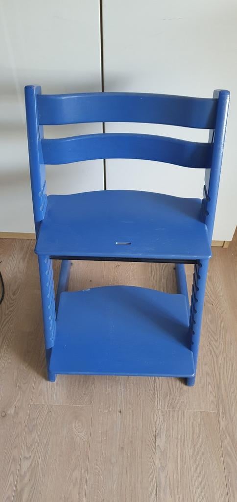 Stokke Tripp Trapp Kinderstoel - Meegroeistoel blauw, Ophalen, Zo goed als nieuw, Meegroeistoel, Gordel(s)
