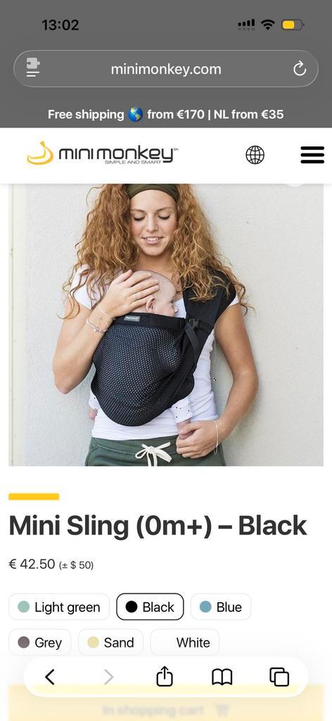 Babydrager van Minimonkey (2x Turqoise en Sand) + extras, Kinderen en Baby's, Babydragers en Draagdoeken, Zo goed als nieuw, Draagzak