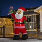 Opblaasbare Kerstman Met Snoepstok 243 cm LED Met Blower, Ophalen of Verzenden, Nieuw