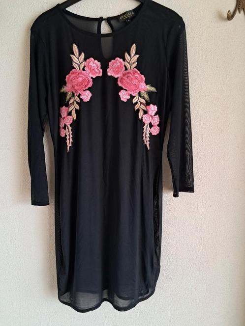 Doorzichtig zwarte jurk van AYANAPA. Maat 16 (XL)., Kleding | Dames, Grote Maten, Zo goed als nieuw, Jurk, Zwart, Ophalen of Verzenden