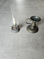 2 vintage kandelaars voor 10 euro, Ophalen of Verzenden, Gebruikt, Overige materialen, Minder dan 25 cm