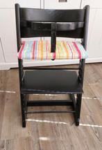 zwarte Stokke Tripp Trapp stoel met beugel en kussen, Ophalen, Gebruikt, Meegroeistoel, Aanschuifbaar