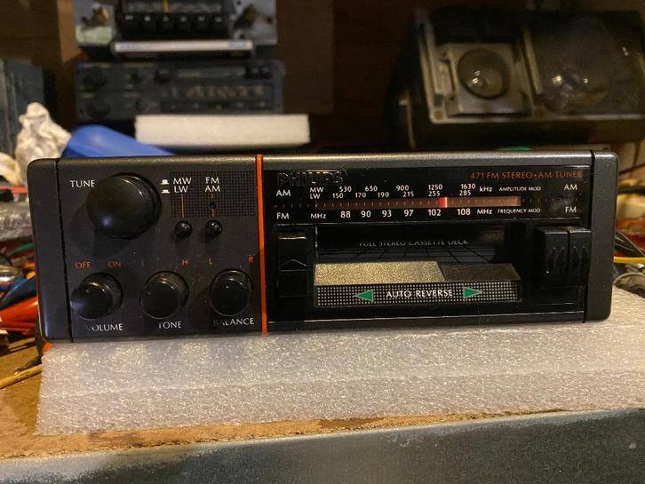 Philips DC471 stereo radio/cassette - jaren '80, Auto diversen, Autoradio's, Gebruikt, Ophalen