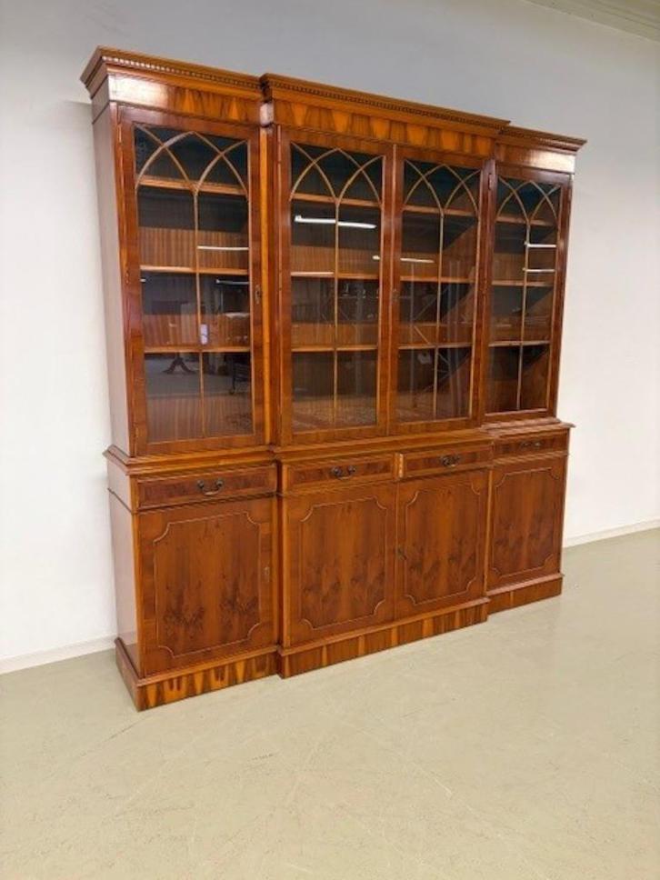 Engelse boekenkast zgn.Breakfront Bookcase, Huis en Inrichting, Kasten | Boekenkasten, Gebruikt, 200 cm of meer, 200 cm of meer