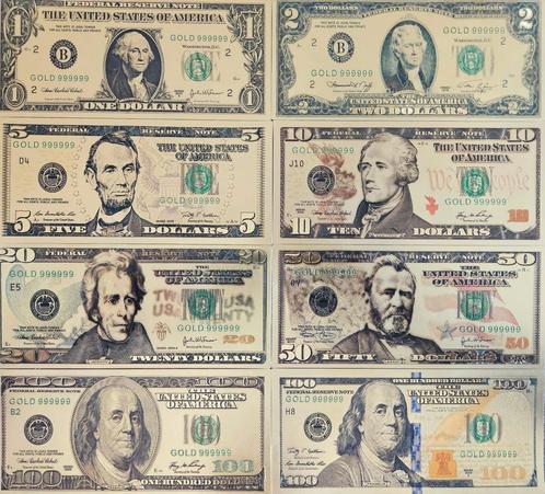 Set van 8 Amerikaanse Bankbiljetten, Postzegels en Munten, Bankbiljetten | Amerika, Noord-Amerika, Verzenden