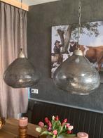 Set van 2 hanglampen, Huis en Inrichting, Lampen | Hanglampen, Ophalen of Verzenden, Zo goed als nieuw, Glas, Minder dan 50 cm