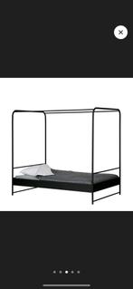 Mooie zwart metalen bed met matras te koop!, Huis en Inrichting, Slaapkamer | Bedden, 90 cm, Eenpersoons, Metaal, Zo goed als nieuw