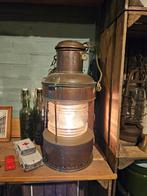 Grote koperen scheepslamp 50 cm hoog, Ophalen of Verzenden, Zo goed als nieuw, Motorboot of Zeilboot