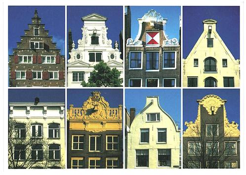 962892	Amsterdam	Gevels	Nette oude kaart Onbeschreven, Verzamelen, Ansichtkaarten | Nederland, Ongelopen, Noord-Holland, Ophalen of Verzenden