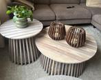 Bijzettafel Salontafel voor binnen of buiten 50x45, Ophalen, Japandi, Rond, Nieuw