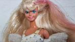 Mooie vintage barbie met glitter haar en roze/oranje mattel, Gebruikt, Ophalen of Verzenden