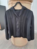 Vintage blousje, zwart 3/4 mouw, met patroon - 36, Kleding | Dames, Blouses en Tunieken, Ophalen of Verzenden, Zo goed als nieuw