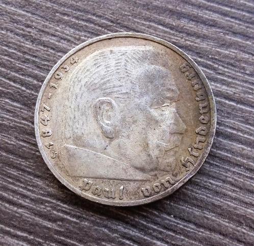Jaar 1937 Duitse Zilveren Munt 5 Mark WO2 Oorlog Soldaat, Postzegels en Munten, Munten | Europa | Niet-Euromunten, Losse munt