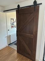 Loftdeur steigerhout vintage bruin, 215 cm of meer, Binnendeur, Zo goed als nieuw, Schuifdeur