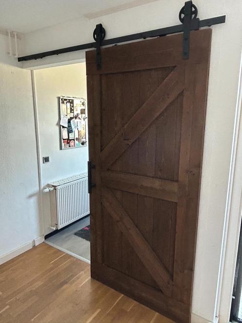 Loftdeur steigerhout vintage bruin, Doe-het-zelf en Verbouw, Deuren en Horren, Zo goed als nieuw, Binnendeur, 215 cm of meer, 100 tot 120 cm