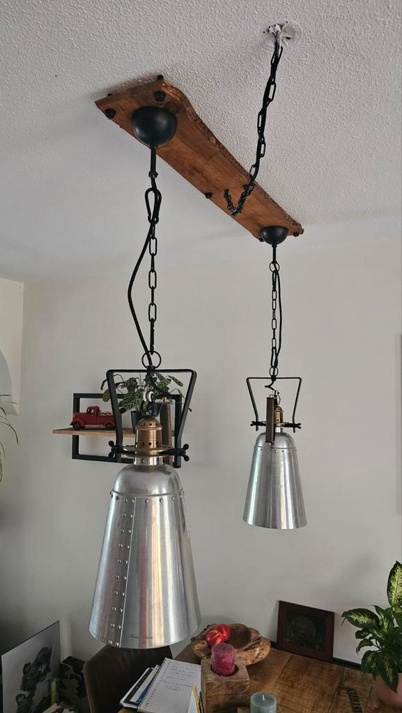 Industriële lampen Riviera Maison, Huis en Inrichting, Lampen | Hanglampen, Gebruikt, 75 cm of meer, Metaal, Ophalen