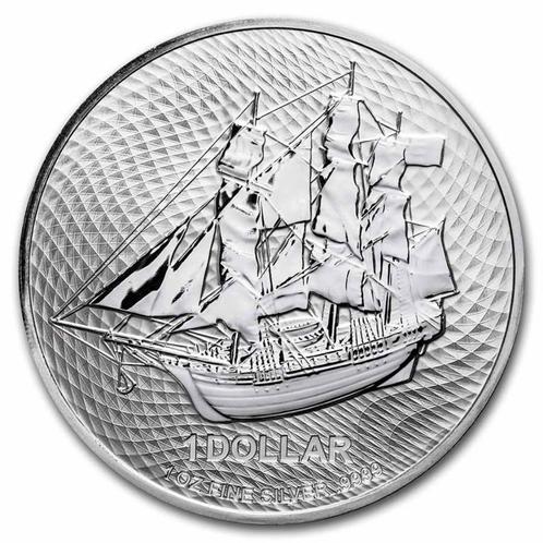 2022 Cook Islands 1 oz Fine Silver Bounty BU, Postzegels en Munten, Edelmetalen en Baren, Zilver, Ophalen of Verzenden