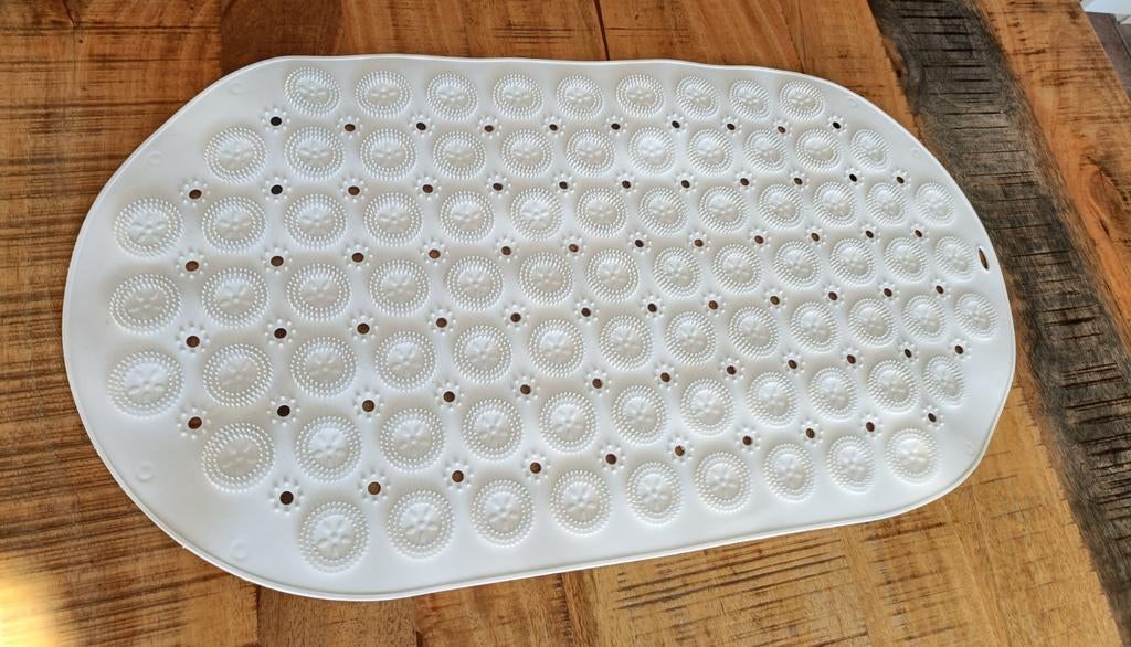 Witte ovale badmat - antislip, Ophalen, Zo goed als nieuw, Wit, Badmat
