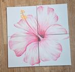 4 Luik Bloem Schilderij 60x60cm, Ophalen of Verzenden